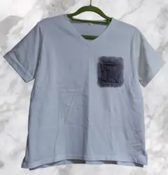 【ciaopanic】ファーポケット付き Vネック 半袖 Tシャツ ホワイトのサムネイル