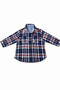 【美品】ミキハウス チェックシャツ リバーシブル 2WAY 100