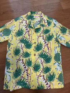 SUN SURF アロハシャツ パイナップル　イエロー 開襟　サンサーフ　未洗いのサムネイル