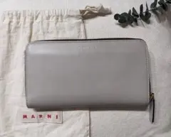 MARNI マルニ レザー 長財布 ラウンドファスナー グレージュ　超メルカリ市のサムネイル