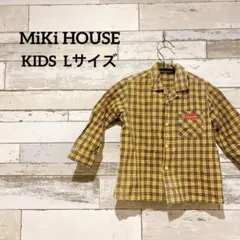 MiKi HOUSE 【L】 ギンガムチェック イエロー シャツ 長袖シャツ