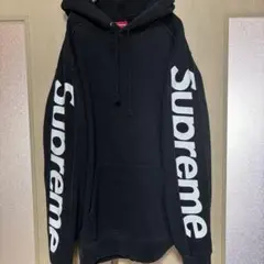 Supreme 18SS 袖ロゴ パーカー ブラック シュプリーム