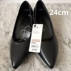 24GU マシュマロパンプス　黒　ヒール　新品