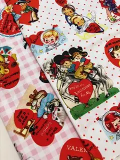マイケルミラー　ビンテージ バレンタイン　プリント生地　2枚セット