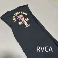 RVCA 【F】バックプリント ブラック　タイト　ロングワンピース　ノースリーブ