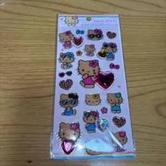 キラキラ ラインストーンシール サンリオ ハローキティ 日焼けキティ ヒョウ柄