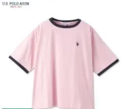 U.S. POLO ASSN. リンガーTシャツ ピンク カットソー