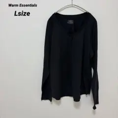 Warm Essentials 【L】ブラック Vネック 長袖Tシャツ インナー