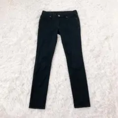 GU ジーユー　スキニーパンツ　ローライズ　ストレッチ　ズボン　綿混　黒　M