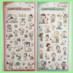 【厚紙補強・匿名配送】スヌーピー　フラッフィースケッチステッカーズ　SNOOPY