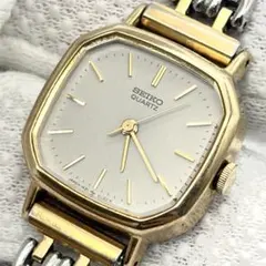 新品電池/稼働】 SEIKO クォーツ レディース 腕時計 ゴールド文字盤