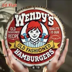 ウェンディーズ バーガー Wendy’s オーバル ブリキ看板 アメリカン雑貨