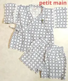 petit main スヌーピー　ベビー甚平　和柄　　 PEANUT　綿100%