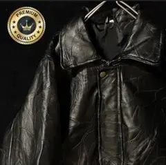 【本革】羊革 美品 90'sヴィンテージ レザージャケット ハーフコート XL