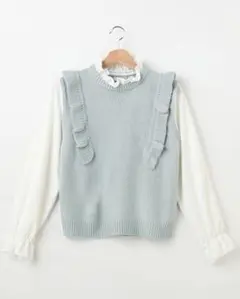 INGNI イング　フリルニットベストブラウスドッキングトップス　Mサイズ