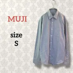 無印良品【S】カジュアルシャツ コットン 無地 シンプル ノームコア 綿