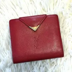 SAINT LAURENT 三つ折り財布 ボルドー - メルカリ
