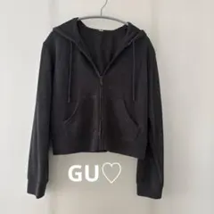 グレー♡クロップドレースパーカーGU