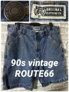 ビンテージ 90s ROUTE66 メンズXL W36 デニムペインターショーツのサムネイル
