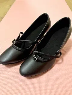 ダンスシューズストラップ付き ブラック　ヒール7センチ