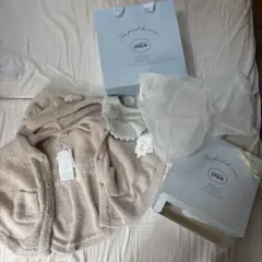 gelato pique ベビーポンチョ 80cm ベージュ