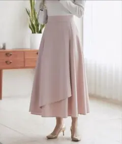 ラブティックボンボン 25AW アシメ ラップ風 フレア スカート ピンク M