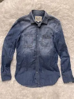 DIESEL デニムシャツ【至高のヴィンテージ加工】 ダメージ加工 ネイビー