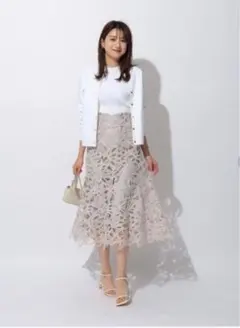 リランドチュール　配色ケミカルレーススカート　サイズ2