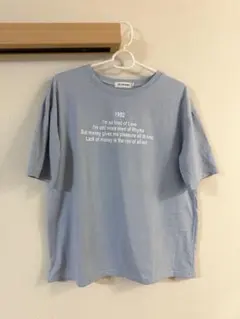 JUNOAH ロゴプリント 半袖Tシャツ ライトブルーのサムネイル