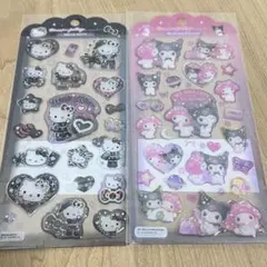 【正規品】ドロップジェリーシール 黒キティ マイメロ クロミ セット