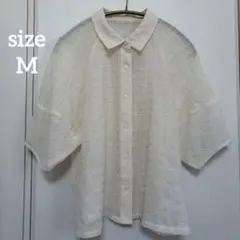 mysa closet パフ袖 シャツ M 淡白　田中里奈　しまむらのサムネイル