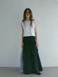 ウエストジャガードロングスカートのサムネイル