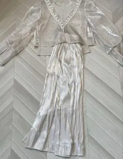 VISサテンスカート、NICE CLAUPトップスセット