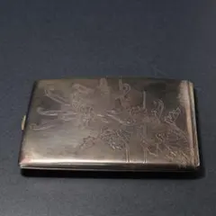 銀製シガレットケース　菊図　美正作　骨董　アンティーク　R1483K3 アンティーク シガレットケース シルバー SILVER レトロ - メルカリ