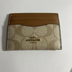 COACH カードケース ベージュ/ブラウン