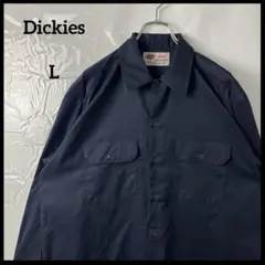 長袖シャツ　Dickiesディッキーズ　紺ネイビー　シンプル　ヴィンテージ90s