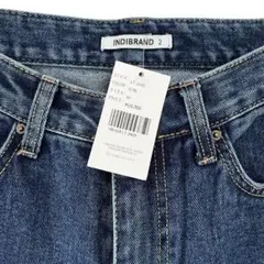 INDIBRAND デニムパンツ M カットオフ ストレート 韓国系 新品タグ付