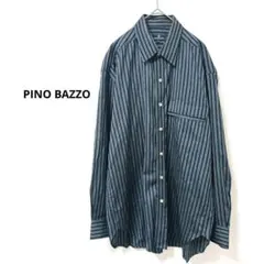 PINO BAZZO ストライプシャツ シルク100％　クリーニング済　長袖