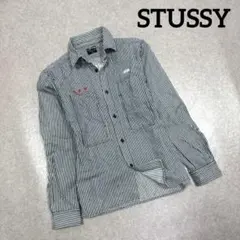 STUSSY ステューシー ヒッコリーストライプ カバーオール ワークシャツ Mのサムネイル