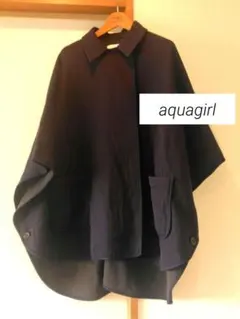 aquagirl アクアガール　ポンチョ　ケープコート　　　　ネイビー 　訳あり
