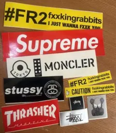 supreme&stussy&モンクレール&FR2ステッカー01