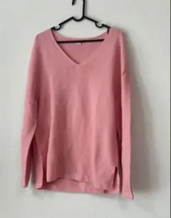 UNIQLO ユニクロ Vネック ピンク 長袖ニット Ｌ