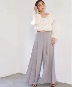 SNIDEL スーパーワイドタックパンツ （GRY）