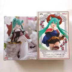 初音ミク　フィギュア　2　個　セット　長靴　猫　白　薔薇　バラ　ぬーどる　ストッのサムネイル