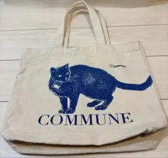 COMMUNE トートバッグ キャンバス 猫プリント 大容量 ナチュラル