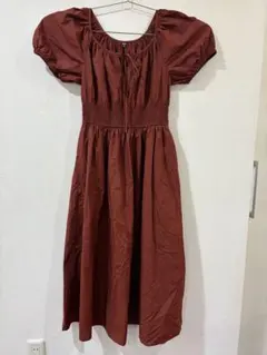 【新品 未使用品】UNIQLO ユニクロ（M）半袖 ワンピース フレア ロング