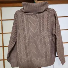 ニットタートルネック 薄紫色