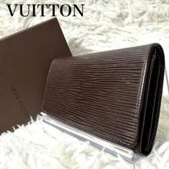 ルイヴィトン 二つ折り財布 エピ ポルトモネビエトレゾール レザー ブラウン