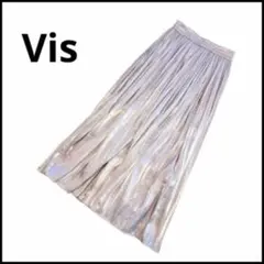 Vis ビス　ロングスカート　夏　フレアスカート　光沢　ピンク　キレイめのサムネイル