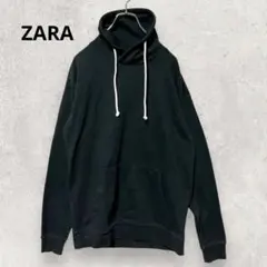 ZARA ボリュームネック スウェット M 黒 ゆったり オーバーサイズ 秋冬